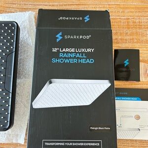 Midnight Black Matte Rainfall Shower Head
